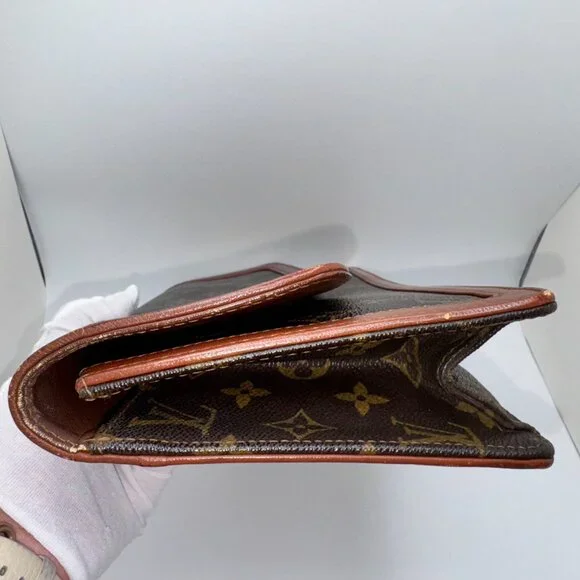 Louis Vuitton PM Clutch Bag Monogram Pochette Dame 29 GM Leather Trim Brown OS - Picture 6 of 12